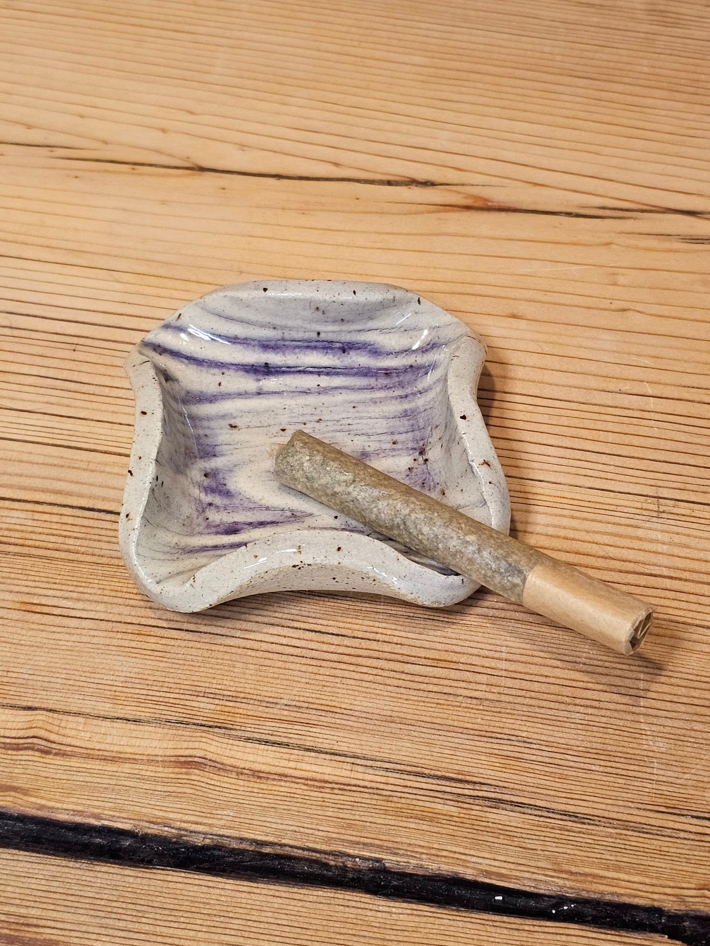 Purple Woodgrain Ashtray